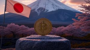 Fuji, BTC coin, Japan flag