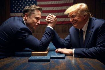 Elon Musk, Donald Trump, Arm wrestling